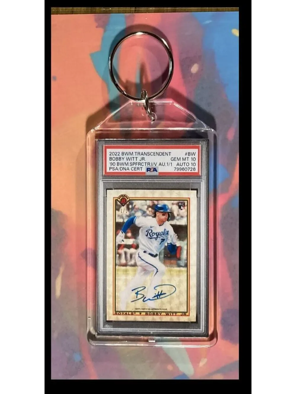 3006 Bobby Witt Jr 2022 Bowman Transcendent Auto SuperFractor Custom Keychain